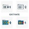 Exit Rate icon set. Four elements in diferent styles from content icons collection. Creative exit rate icons filled, outline,