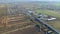 Exit road bridge on the south side of Ploiesti, Romania, aerial footage