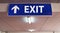 Exit sign - blue metallic board
