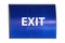 Exit sign - blue metallic board