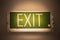Exit sign or exit light board on the top of the door for identify safety way when find emergency case, safety device for identify