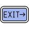 Exit sign icon, wayfinding sign vector