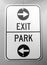 Exit Sign Parking Garage Left Arrow Right Directional Signpost