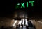 Exit sign - University Passage - downtown Bucharest