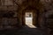 Exit from  the tunnel under the tribune to the arena, in the ruins of the Beit Guvrin amphitheater, near Kiryat Gat, Israel