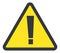 Exlamation point in yellow triangle. Attention sign. Caution symbol