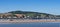 EXMOUTH, DEVON, UK - SEPTEMBER 20, 2019: River Exe estuary at low tide with sandbanks, view to Starcross Engine House