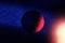 Exoplanet in a far dark space. Elements of this image were furnished by NASA
