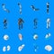 Exoskeleton Bionic Prosthetics Icons Set