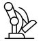 Exoskeleton foot icon outline vector. Robot suit man