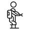 Exoskeleton man icon outline vector. Robot suit