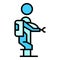 Exoskeleton man icon vector flat