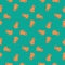 Exotic animal seamless pattern with orange colored monkey silhouettes print. Bright turquoise background