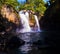 Exotic  beautiful tropical deep rainforest waterfall   Fresh turquoise waterfalls in deep forest