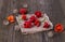 Exotic bell shaped capsicum on a burlap cloth