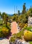 Exotic Botanic Garden Le Jardin de Exotique on top of medieval fortress castle hill in historic town of Eze in France