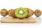 Exotic brown kiwifruit isolated on white