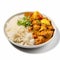 Exotic Chicken Curry On White Background