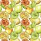 Exotic citruses wild fruit in a watercolor style pattern.