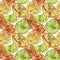 Exotic citruses wild fruit in a watercolor style pattern.