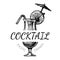 Exotic cocktail drinks vintage label
