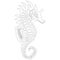 Exotic, decorative fish seahorse, line drawing. Sketch of adult anti-stress coloring book, t-shirt emblem, logo or tattoo