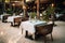 Exotic dining experience Summer open air luxury restaurant at tropical hotel