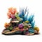 Exotic Fantasy Coral Reef Sculpture With Vibrant Colors
