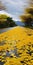 Exotic Fantasy Landscapes: Yellow Petals On A Roadway