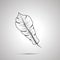 Exotic feather outline simple black icon