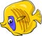 Exotic fish cartoon character