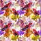 Exotic floral pattern - parrot bird, blooming orchid flowers