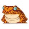 Exotic Frog, isolated vector illustration. Cartoon picture of a chubby tropic toad sitting. Drawn animal sticker