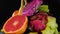 Exotic Fruit background, fresh fruits mixed together