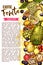 Exotic fruit banner with tropical berry border