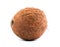 Exotic fruit coconut. Close fresh, organic, brown coconut, on a white background. A tasty whole coconut.