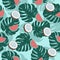 Exotic fruit pattern coconut watermelon