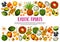 Exotic fruits, tropical farm agriculture harvest