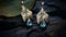 Exotic Gold Leaf Earrings With Blue Topaz - High Quality Photo