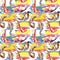 Exotic goldfish wild fish pattern in a watercolor style.