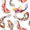 Exotic goldfish wild fish pattern in a watercolor style.