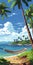 Exotic Hammock With Panoramic Sea View - Animated Illustration