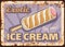 Exotic ice-cream cone, metal rusty plate