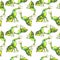 Exotic iguana wild animal. Watercolor background illustration set. Seamless background pattern.