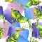 Exotic iguana wild animal. Watercolor background illustration set. Seamless background pattern.