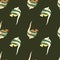 Exotic imperial angelfish elements hand drawn seamless pattern. Dark green olive background