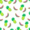 Exotic, juicy, fruity, seamless, cartoon, vector pattern.