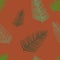 Exotic leaves, rainforest. Seamless, hand draw pattern. Vector background.