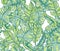 Exotic leaves, rainforest. Seamless hand drawn pattern.