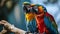 Exotic Macaws in Harmony: A Snapshot of Bird Bonding